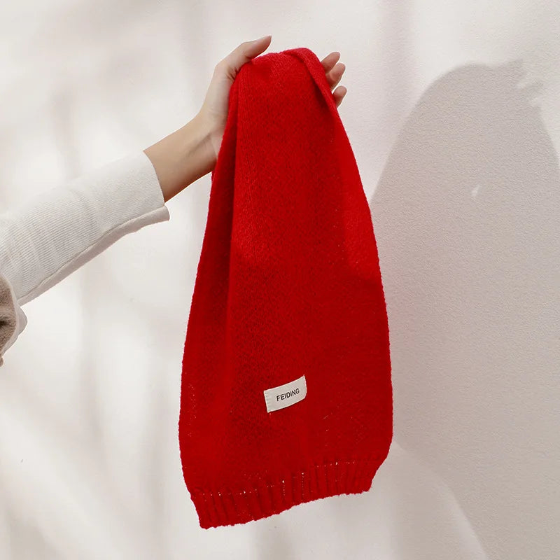 New Knitted Scarf For Women Men Girls Students Autumn Winter Solid Color Cotton Scarves Soft Knitting Shawl Female Wrap Shawls