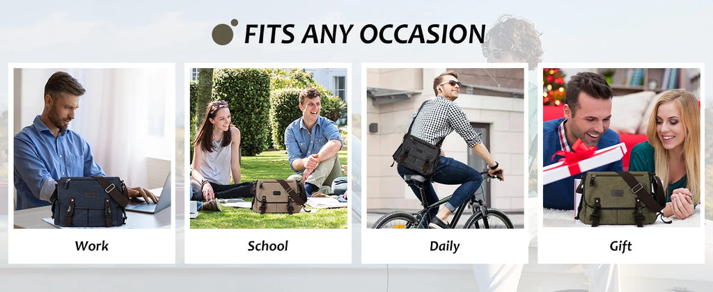 Messenger Bag for Men,Fashion School Bag Large Laptop Bag for Daily Use ,Multi-Functional Shoulder Bags Large Chest Daypack