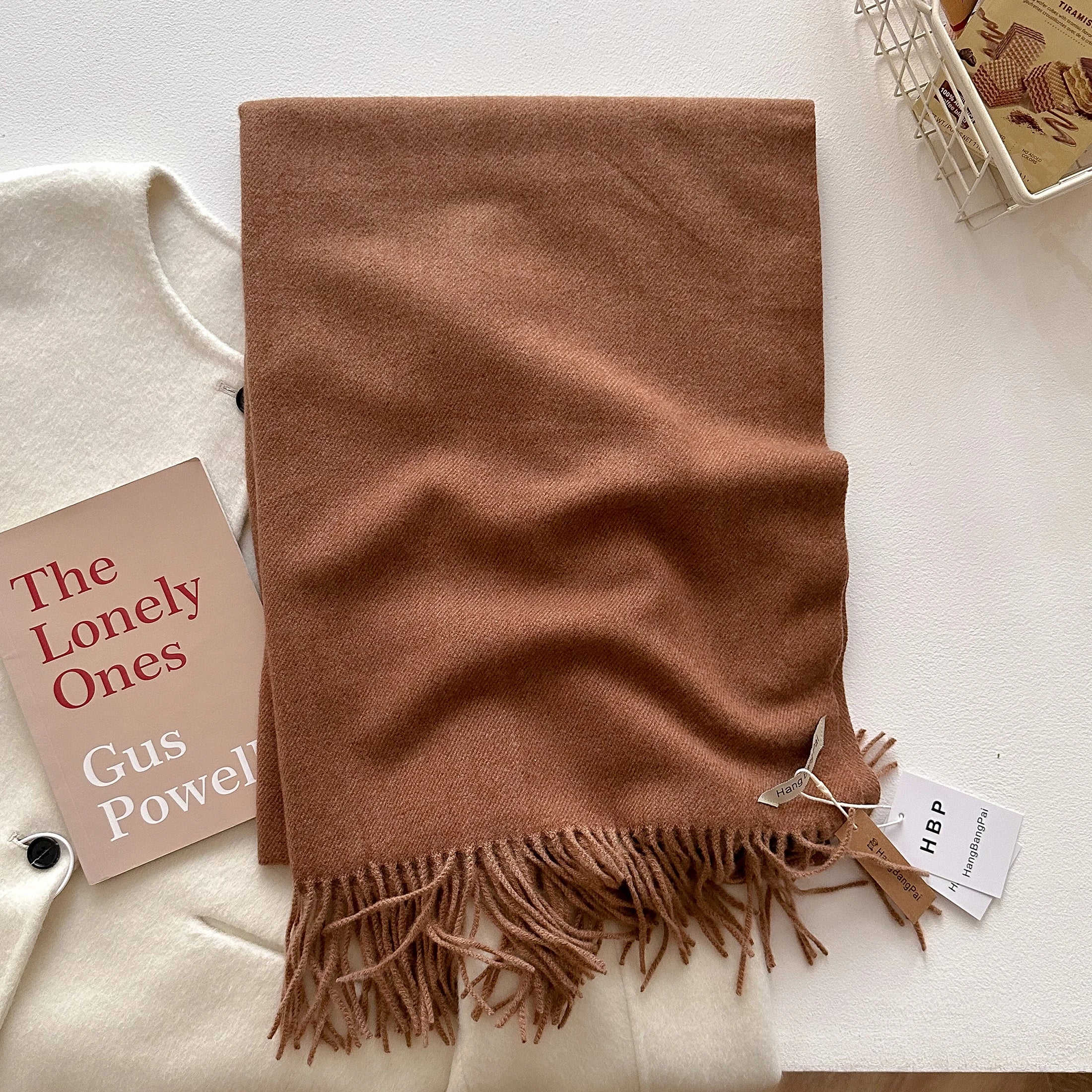 2025 New Winter Wool Scarf For Women Long Warm Cashmere Scarves Hijab Solid Lady Shawl Wrap Female Pashmina Bandana Head Scarfs