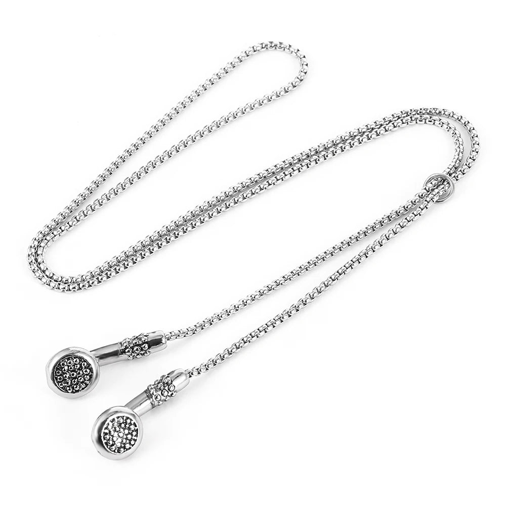Headphone Necklace DJ Music Hip Hop Punk Jewelry Love Gifts Earphone Necklace for Men