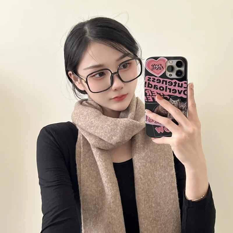 Women New Scarf Autumn Winter Pure Color Scarve Femme Knitted Fashion Shawl Unisex For Women