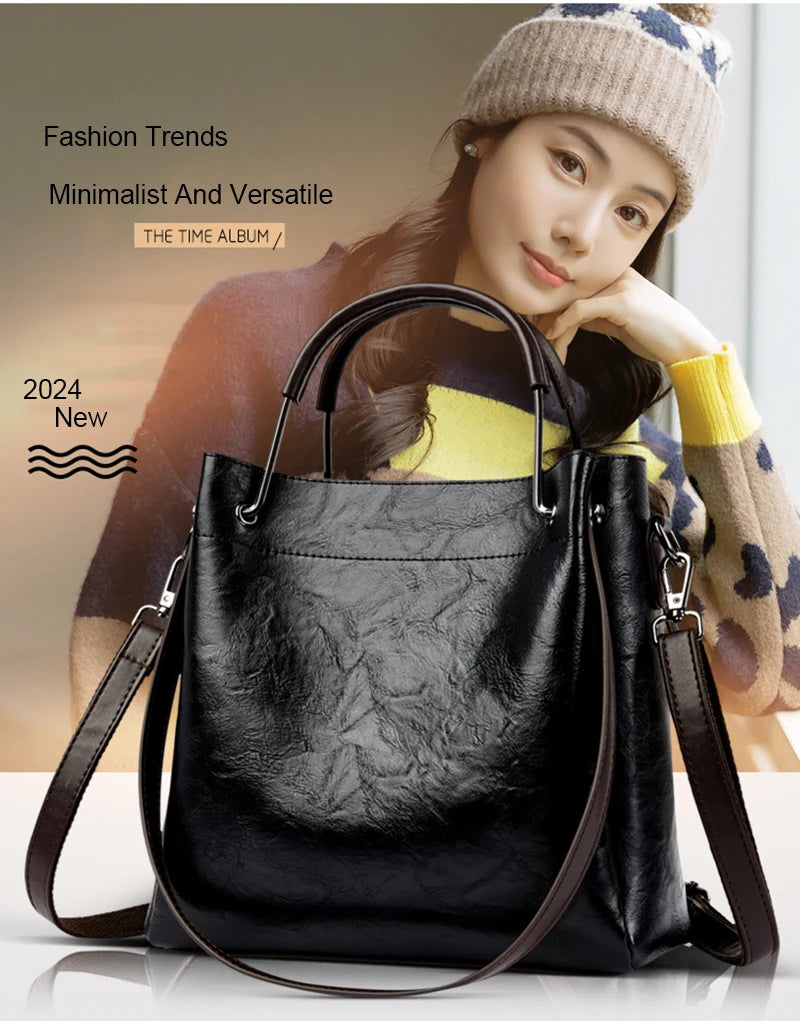 Luxury Handbags Woman Bags Designer Big Shoulder Bags for Women's 2024 Trendy Large Capacity Ladies Leather Hand Casual Tote Bag