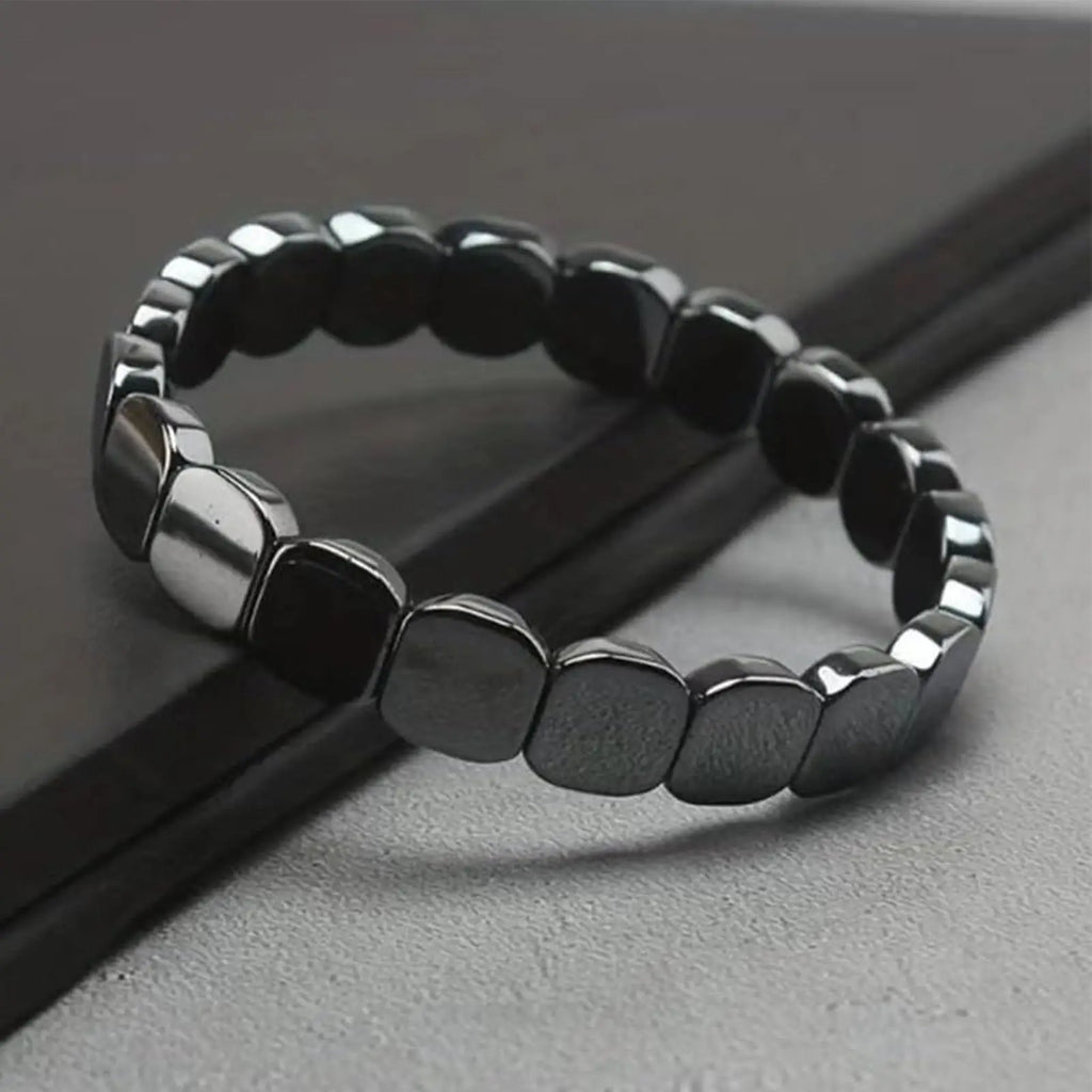 HematiteBracelet Masculine Bracelet With Natural HematiteMasculine Jewellery Wrist Decor Everyday Wear For Father Husband