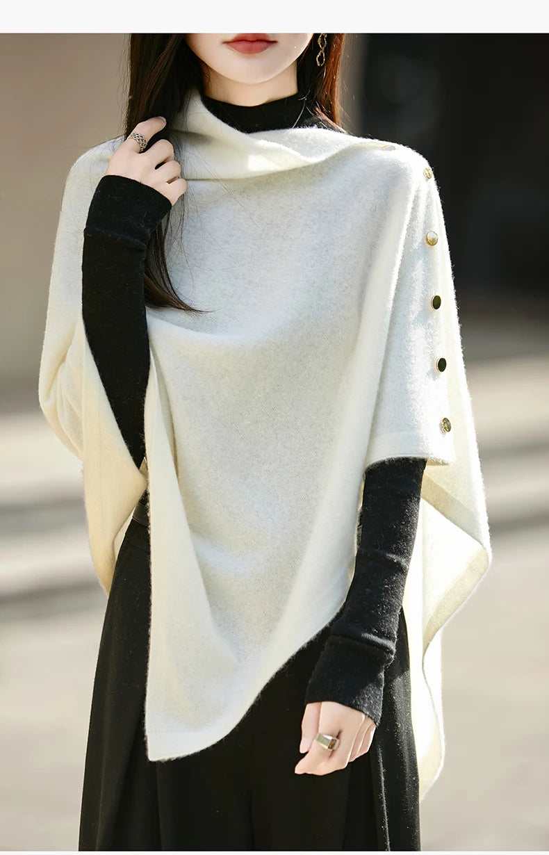 WinvyNee Winter Women's Long Solid Shawl Wraps 100% Wool Scarf Women Luxury Buttons Warm Thick Soft Scarves for ladies G1673004