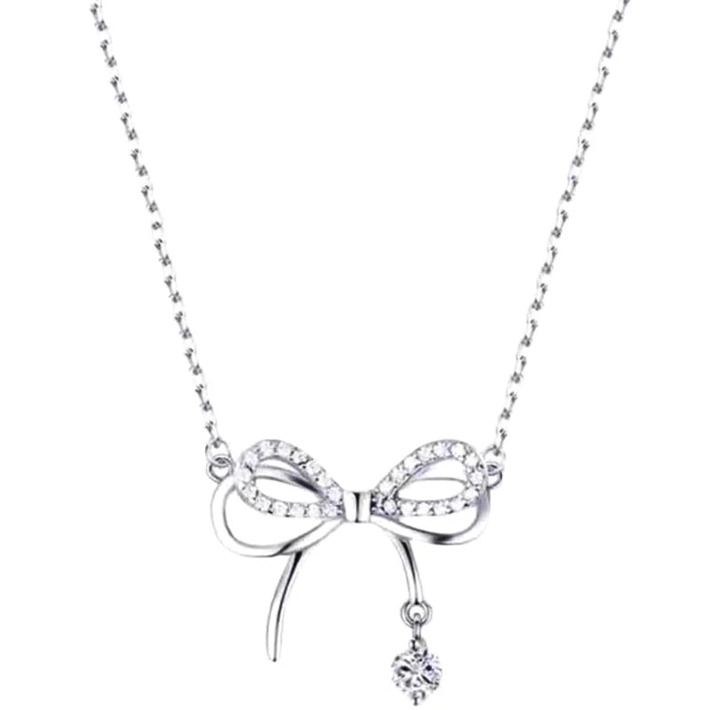 Bow Knot Pendant Necklace For Women Design Elegant Korean Fashion Necklaces Woman Charms  Party Lady Accesorios