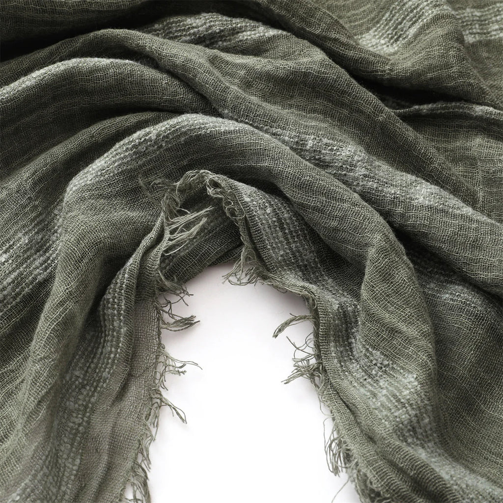 Cotton Linen Striped Scarf for Men Women Soft Warm Neckerchief Short Tassel Scarves Male Accessories Bufandas Shawls