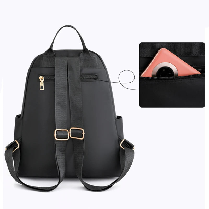 Fashion Bagpack Women High Quality Nylon Backpacks Female Big Travel Back Pack Large School Bags for Teenage Girls Shoulder Bag