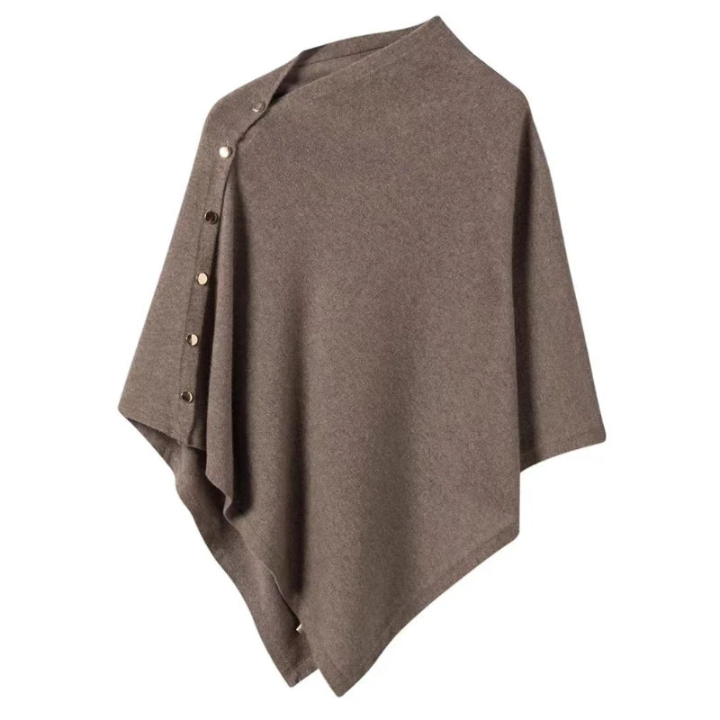 2025 New Large Shawl for Womens Spring and Autumn Fashion Versatile Diagonal Buckle Loose High-end Cape Knitted Shawls