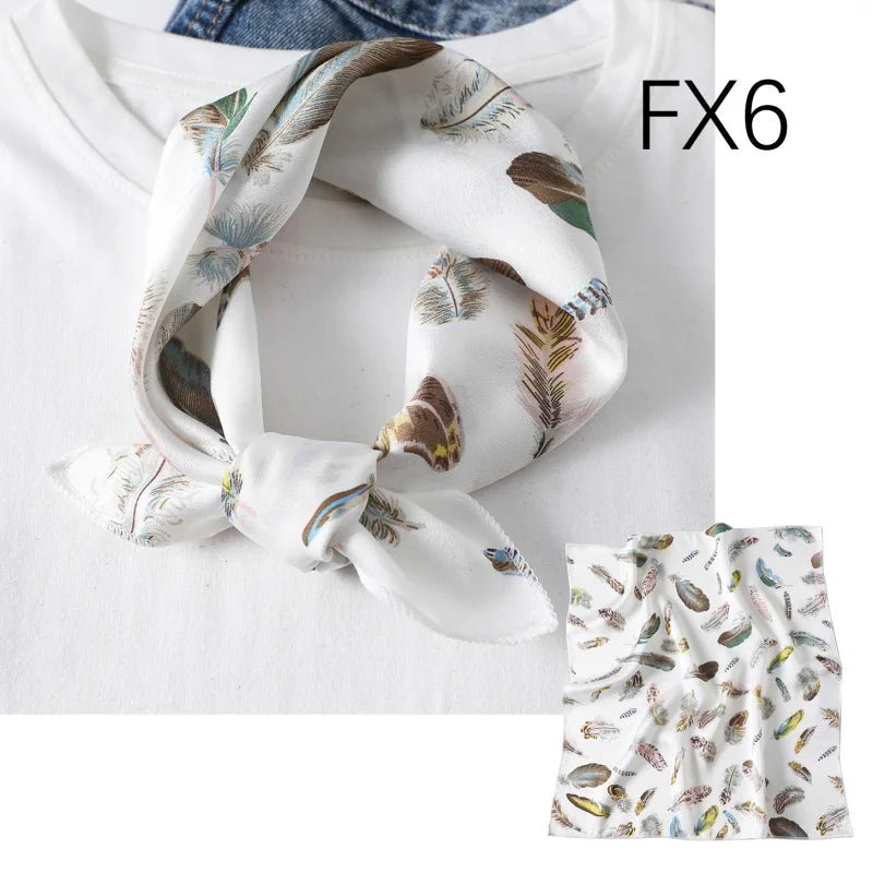 Women scarf  50*50cm Square Skinny Retro Head small size silk hair scarves NeckerChief office lady print shawls foulard