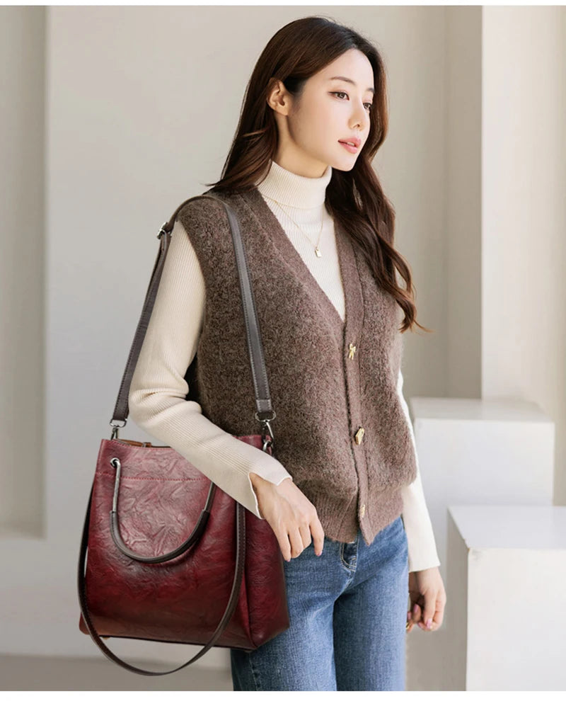 Luxury Handbags Woman Bags Designer Big Shoulder Bags for Women's 2024 Trendy Large Capacity Ladies Leather Hand Casual Tote Bag