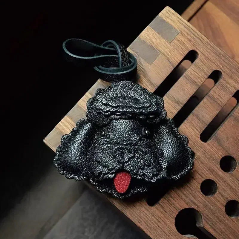 Luxury Design Genuine Leather Handmade Pendant Bag Accessories Cute Car Hangings Keychain Bag Charms Cute Animal Bag Decorations