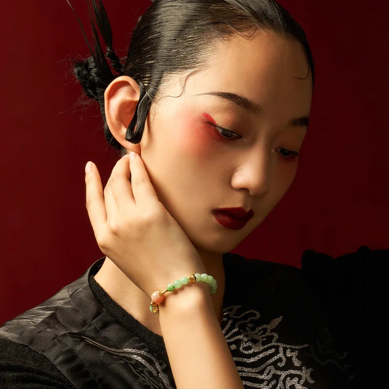 Women's Handmade Bracelet Round Beads With S925 Silver Gold-Plated Enamel - Multiple Styles Straight For Birthday Gift