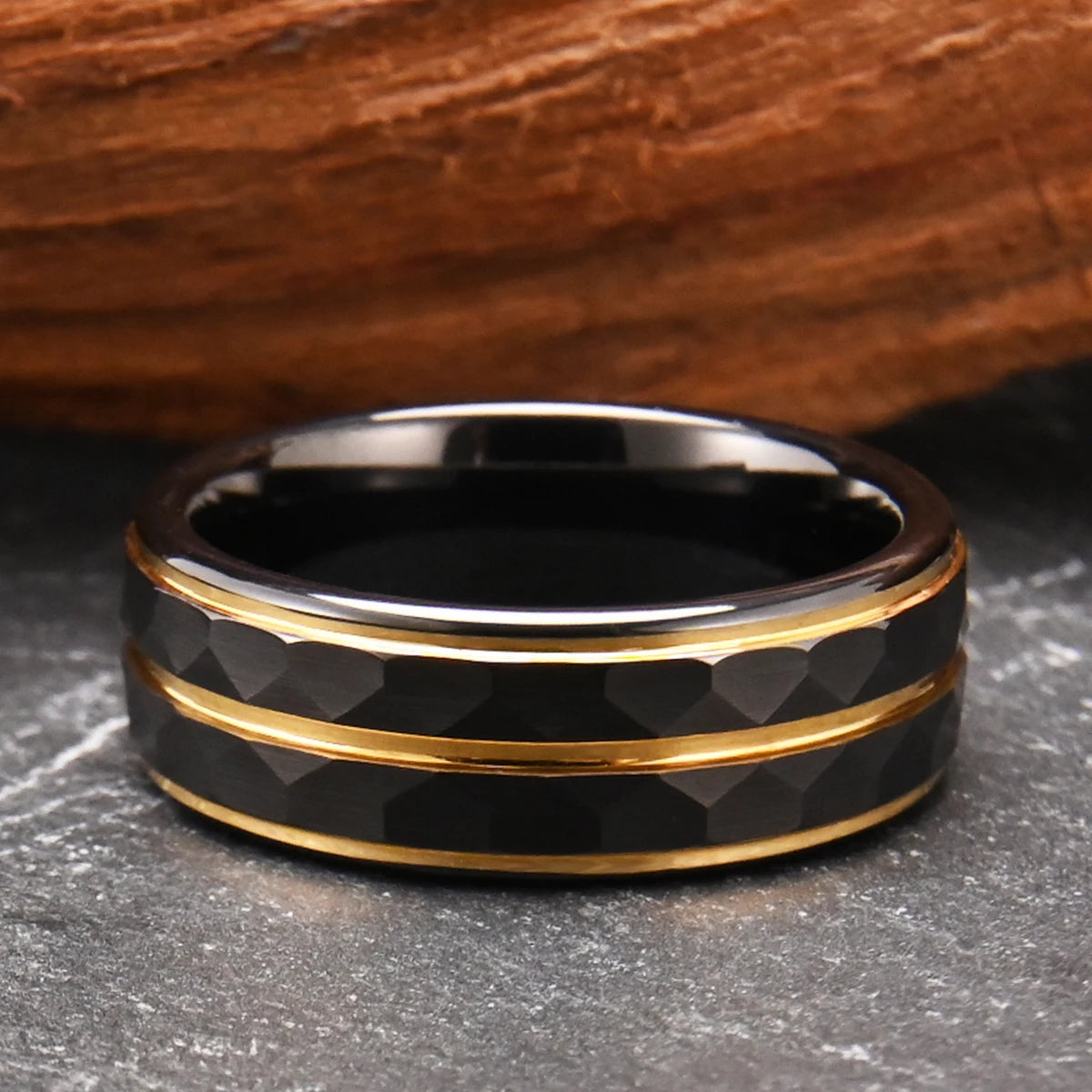 gothic jewelry rings for man Minimalist black tungsten ring luxury joyeria punk jewellery accesorios hombre fashion aneis