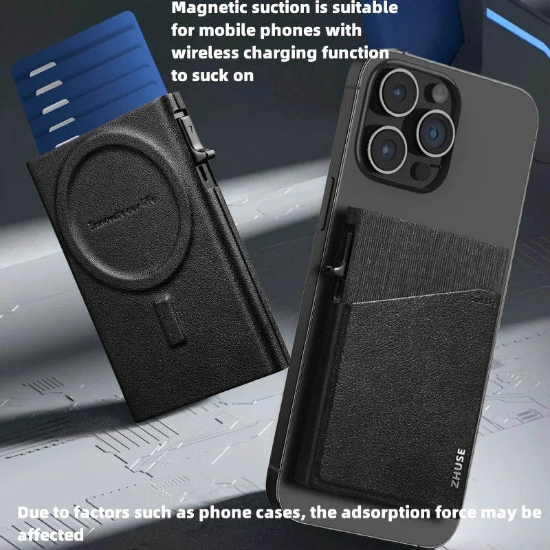 Slim Wallet for Men - Minimalist Mens Wallet Pop up Card Holder with RFID Blocking and Money Pocket Wallets Stealth Wallet Gifts