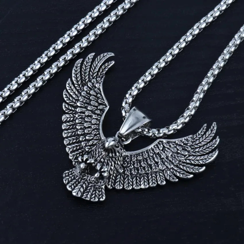 Eagle Pendant Punk Necklace Retro Trendy Men's Fashion Popular Accessories