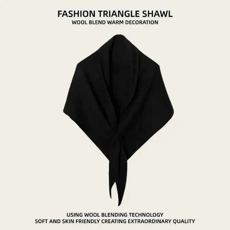 Winter Women Shawl Wraps Cardigan Cape Wool Blend Triangle Shawl Scarf Thickened With Knitted Warm Shoulder