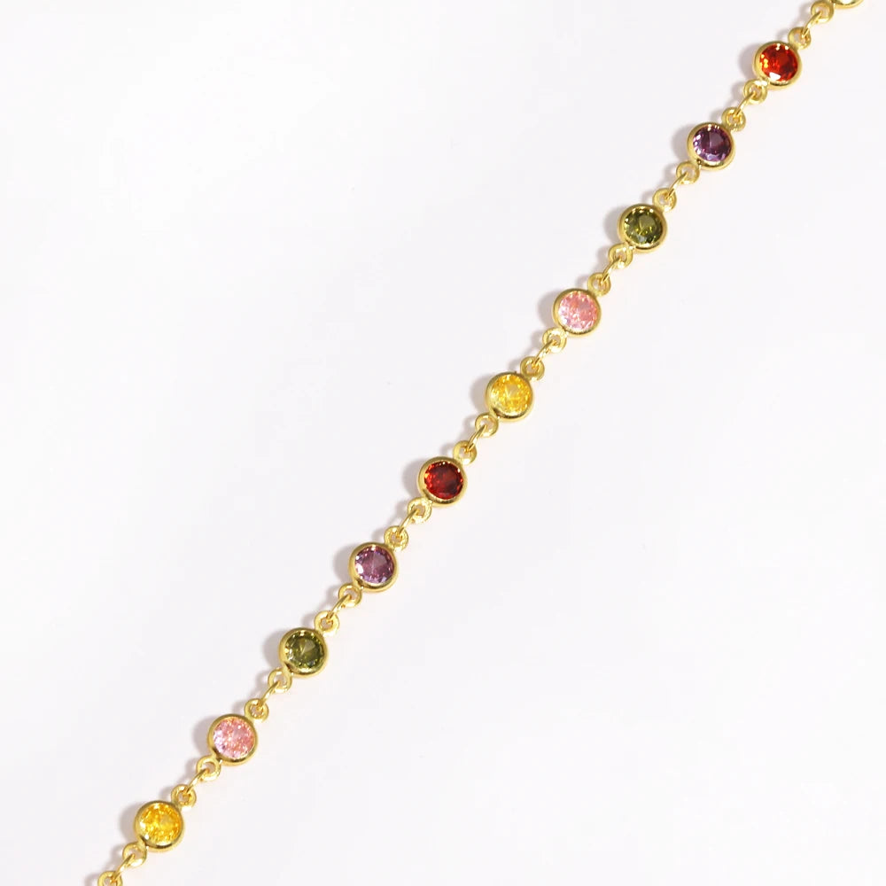 Elegant Zirconia Necklace 18K Gold for Women Colorful Zircon necklace Jewelry Fashionable Accessory for Ladies Golde necklace