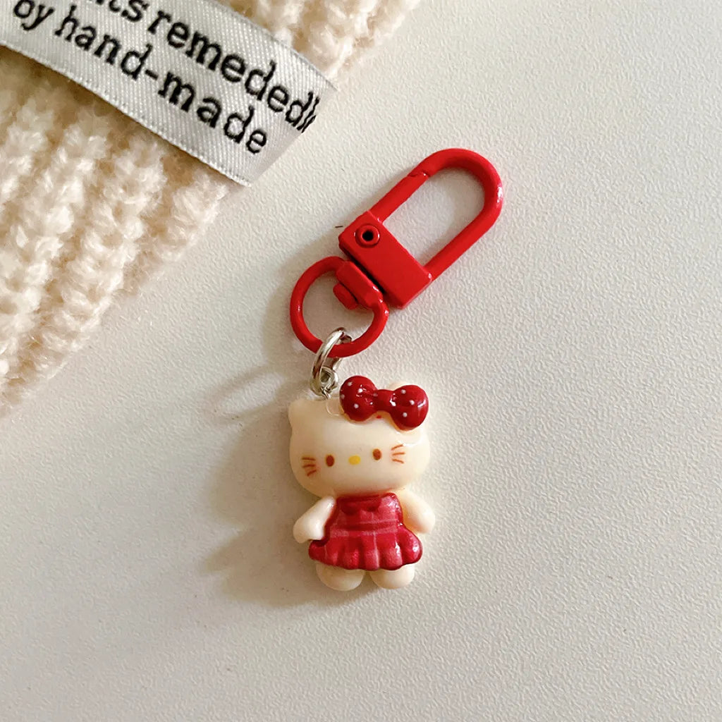 Hot Selling Cute Plaid Skirt Cat Keychain Pendant Cartoon Girl Backpack Hanging Accessories Student Best Friend Gifts