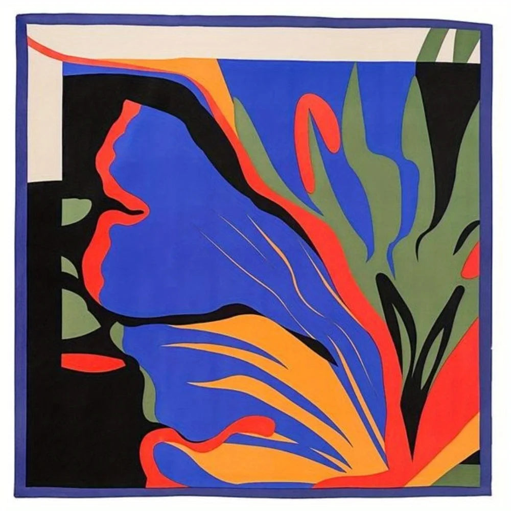 Women's full-body printed silk scarf, stylish soft and comfortable shawl for daily wear, casual multi-functional scarf for women