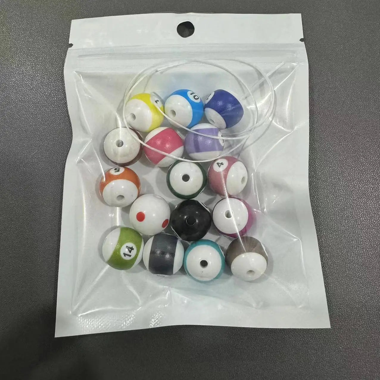 Middle Eight Billiard Bracelets for Women Men Hip Hop Rock Elastic Rope Couple Bracelets Jewellery Women Resin Beads