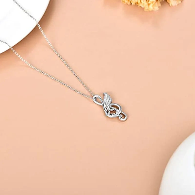 Exquisite Note Necklace for Women Creative Design Treble Clef Pendant Clavicle Chain Choker DIY Jewelry Accessories Party Gift