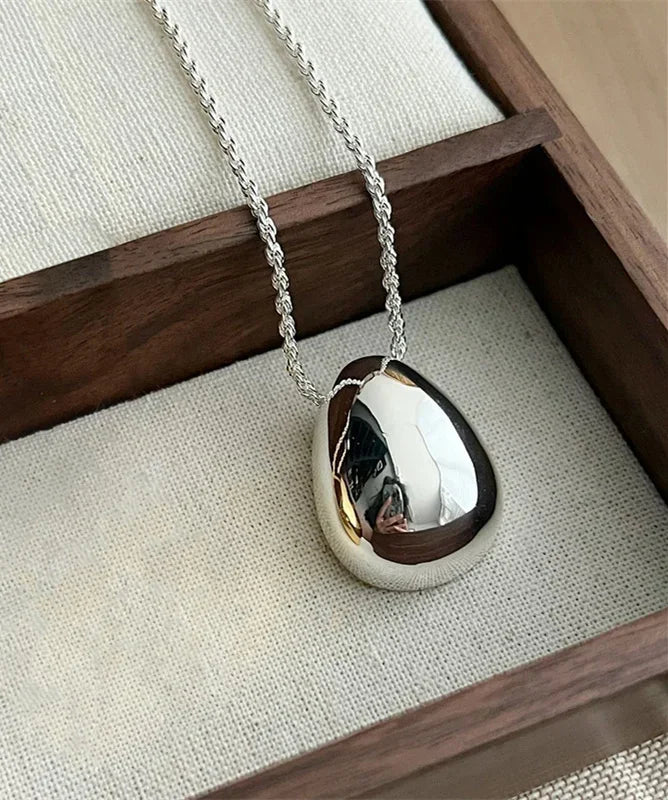 Modern Jewelry Simple Delicate Design Smooth Metal Teardrop Pendant Necklace For Women Female Party Gift Dropshipping