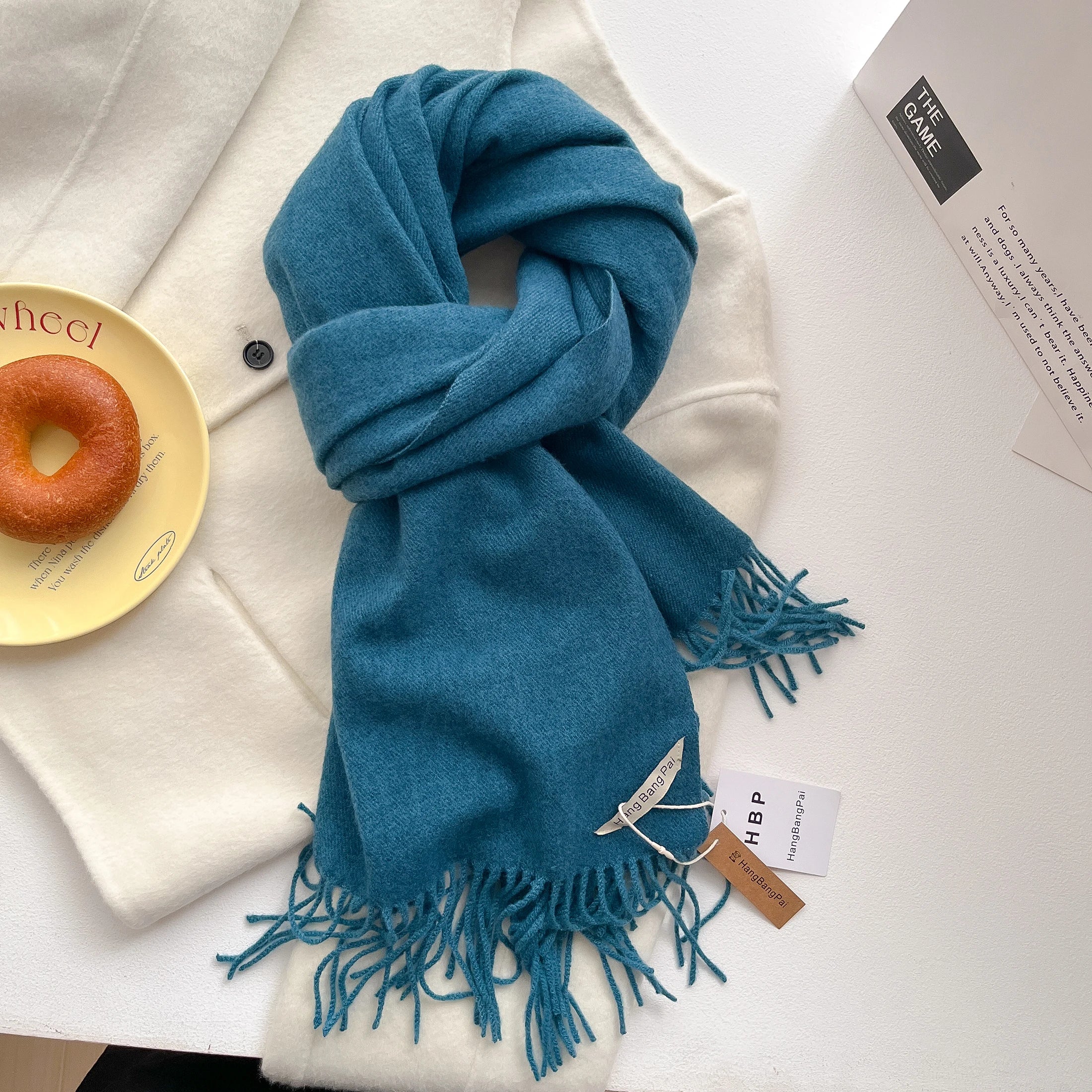 2025 New Winter Wool Scarf For Women Long Warm Cashmere Scarves Hijab Solid Lady Shawl Wrap Female Pashmina Bandana Head Scarfs
