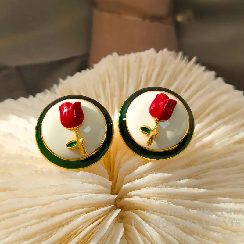 Fashion Jewelry  Elegant Temperament Flower Earrings For Women Girl Fine Accessories Gifts