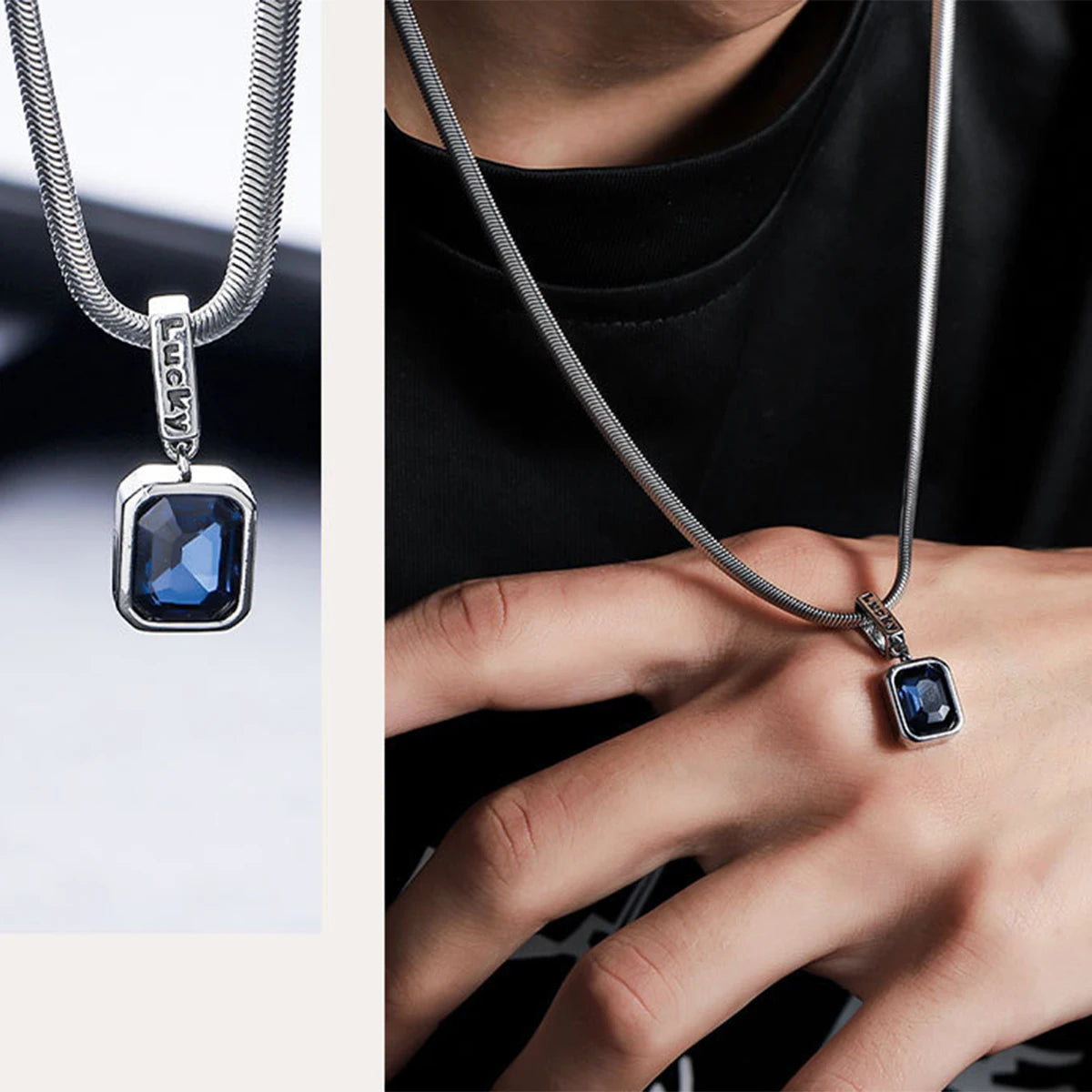 Snake Chain Pendant Necklace Is Simple And Fashionable, Suitable For Men Snake Bone Chain Accessories