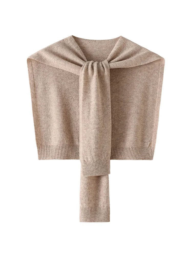 ADDONEE 100% Merino Wool Knitted Shawl For Women Autumn Winter Simple Style Solid Soft Knitwear Korean Popular Cappa Fashion Top