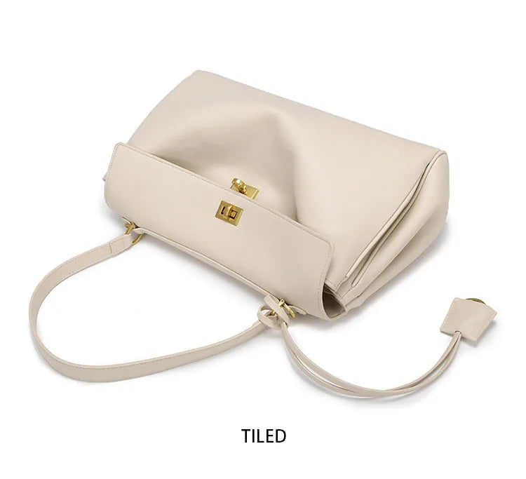 Fashionable Women's Bags, Textured Shoulder Bags, Large-Capacity Tote Bags, High-End Commuter Bags, Water-Repellent Crossbody Bags, Solid Color Handbags, Horizontal Square Casual Bags