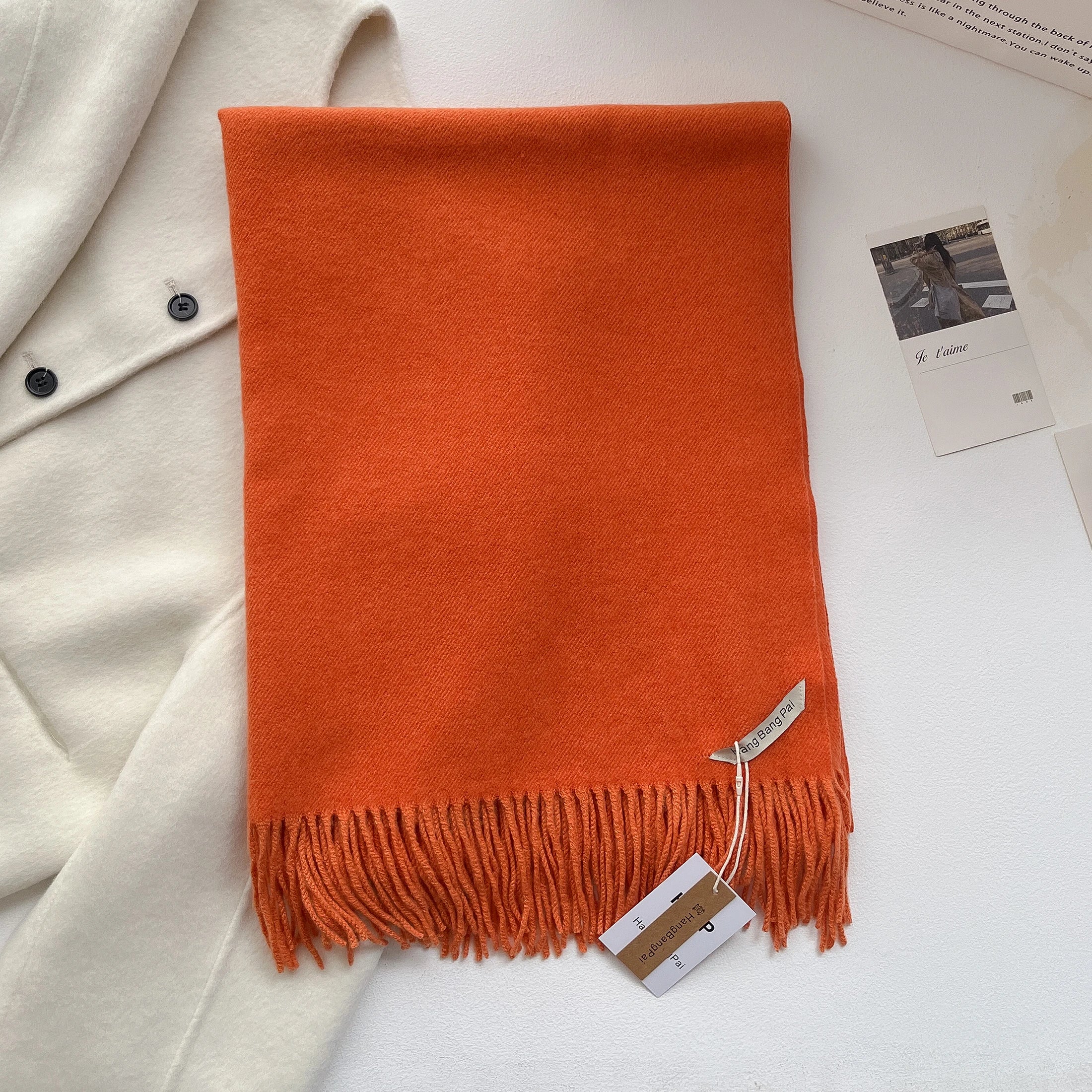 2025 New Winter Wool Scarf For Women Long Warm Cashmere Scarves Hijab Solid Lady Shawl Wrap Female Pashmina Bandana Head Scarfs