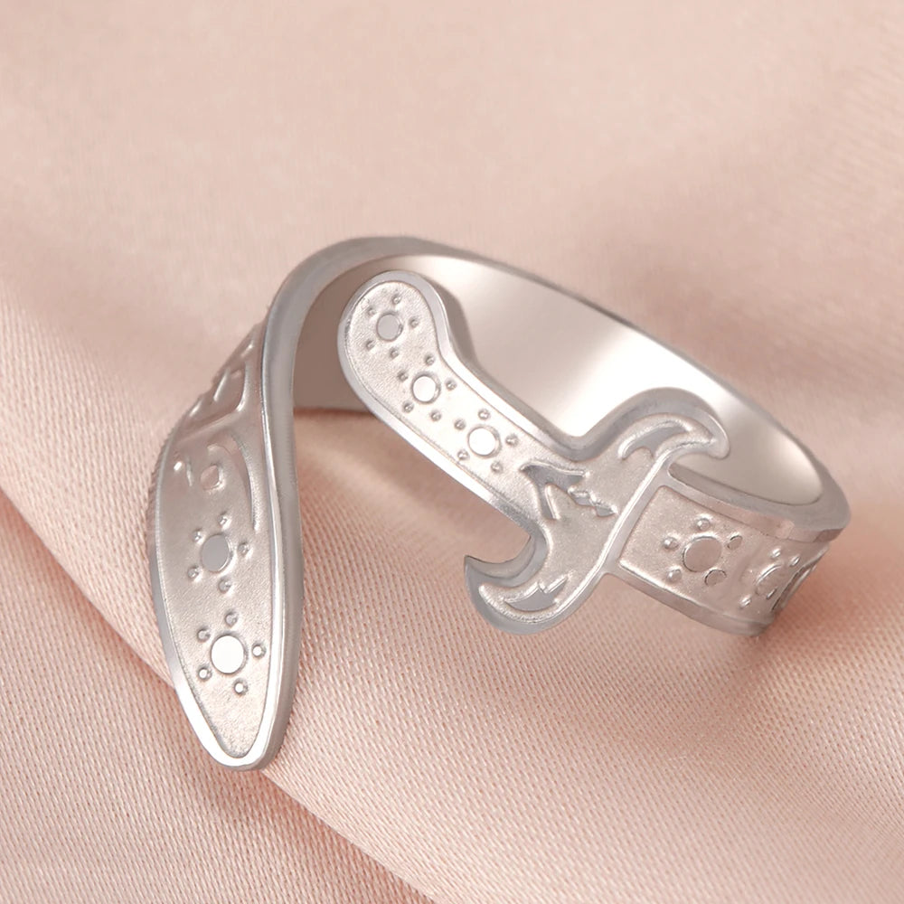 Dawapara Imam Ali Zulfiqar Sword Jewelry Set Arabic Necklace Ring Islamic Muslim Jewelry Stainless Steel  Religious Gift