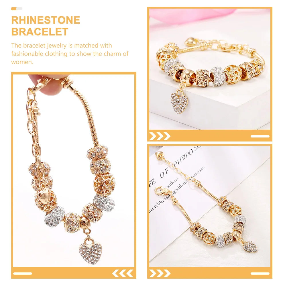 Heart Charm Bracelet Bracelets for Women Fashionable Cuff Chain Jewelry Alloy Mother Woman