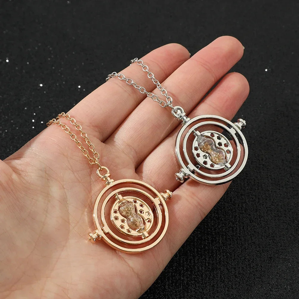 New Creative Accessories Hot Selling Time Converter Hourglass Necklace Earrings Series Sweater Chain Decoration Gift