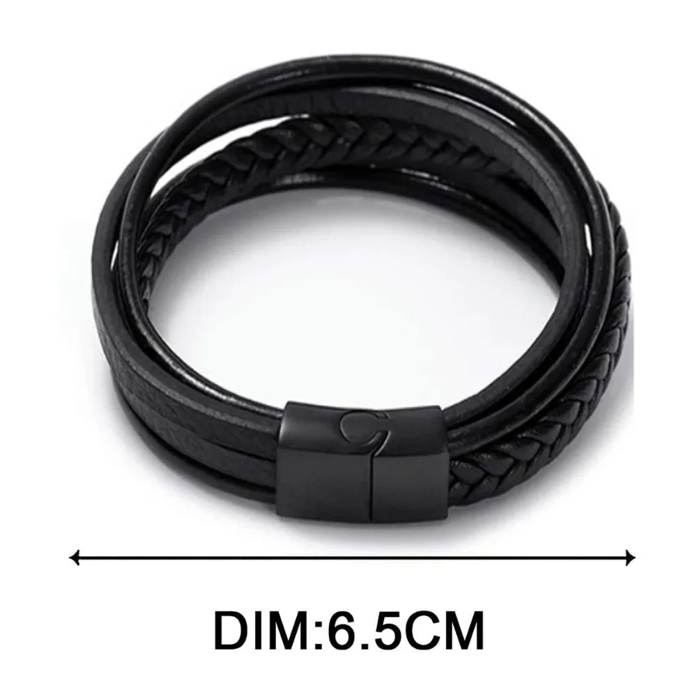 Black Five -layer Symmetrical Bracelet, Men's Bracelet, Showing Men's Charm