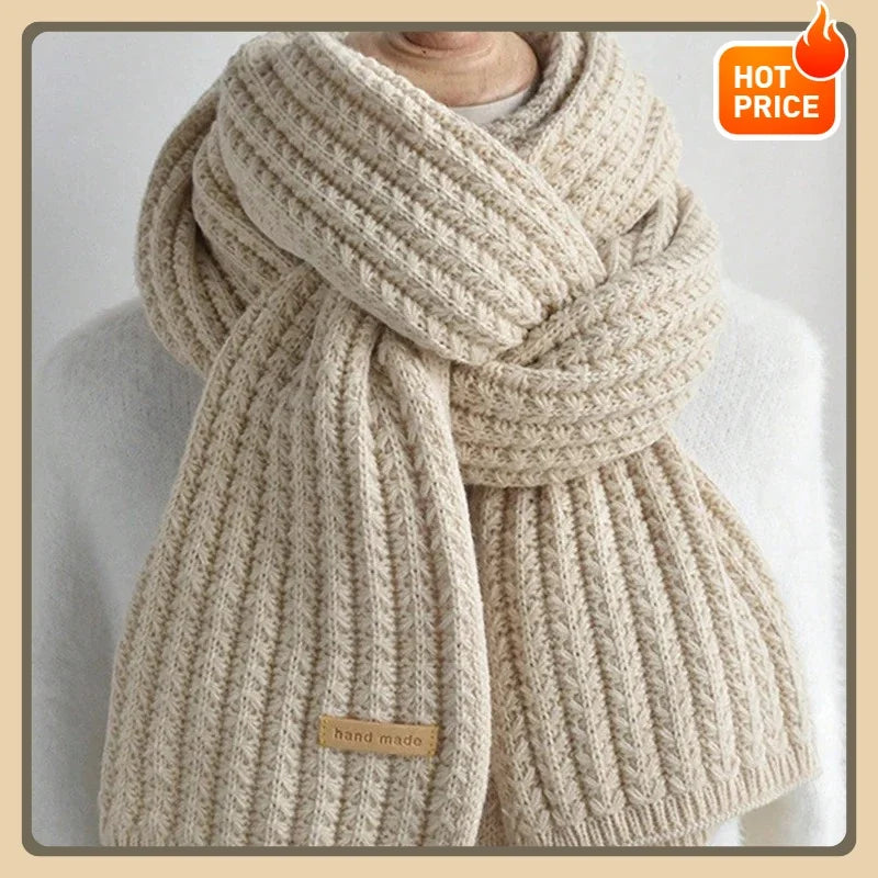 Thick, Chunky Knit Long Warm Scarf for Women and Men, Suitable for Travel and Office Use, Made of Cashmere for Winter Warmth.