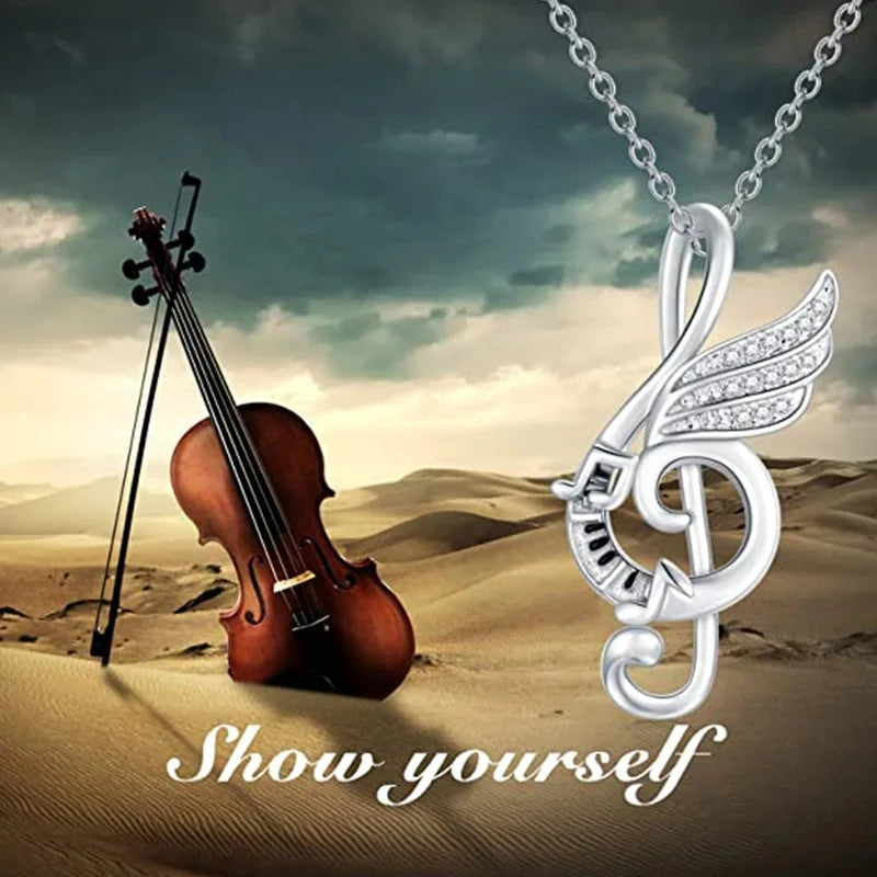 Exquisite Note Necklace for Women Creative Design Treble Clef Pendant Clavicle Chain Choker DIY Jewelry Accessories Party Gift