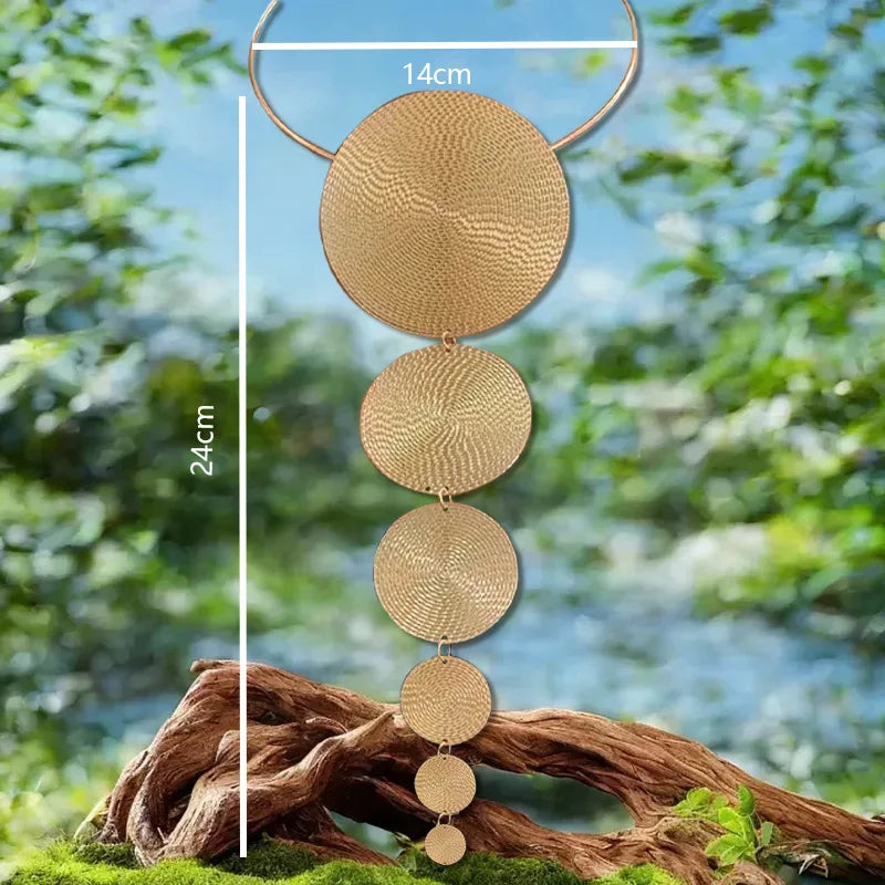 Long Round Pendant Necklace for Women Simple Fashion Neck Jewelry Accessories Hot Sale Party Gift 2025 New Style