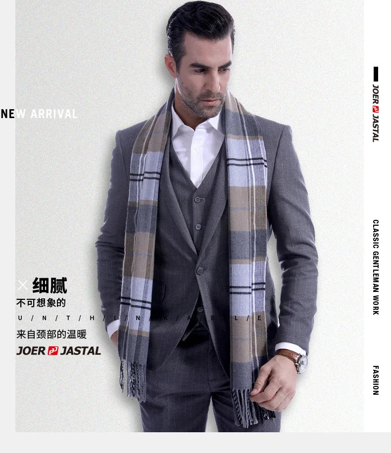 Classic Scarf for Man Winter Imitation Cashmere Scarves Luxury Brand Scarfs Keep Warm Outdoor Neckerchief Men Shawl Wrap Gift