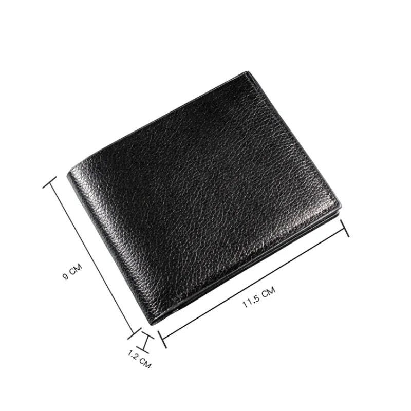 Men's Wallet Genuine Leather Men Wallets Premium Product Real Cowhide Wallets for Man Short Black Walet Portefeuille Homme