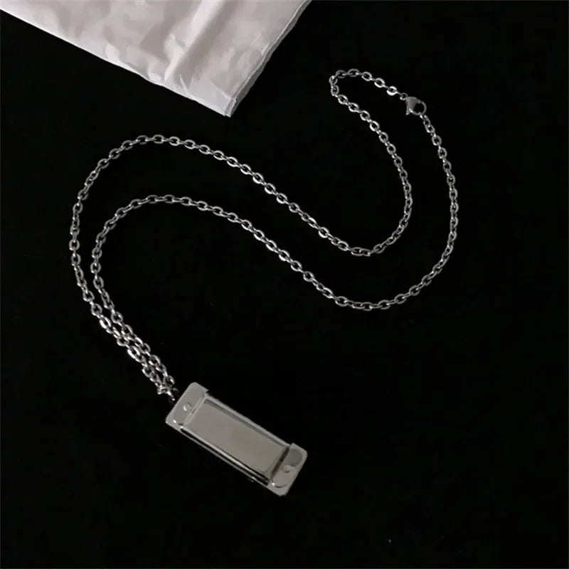 Mini Harmonica Necklace Men and Women Niche Design Sense Pendant Musical Can Blow The Sound Senior Creative Little Instruments