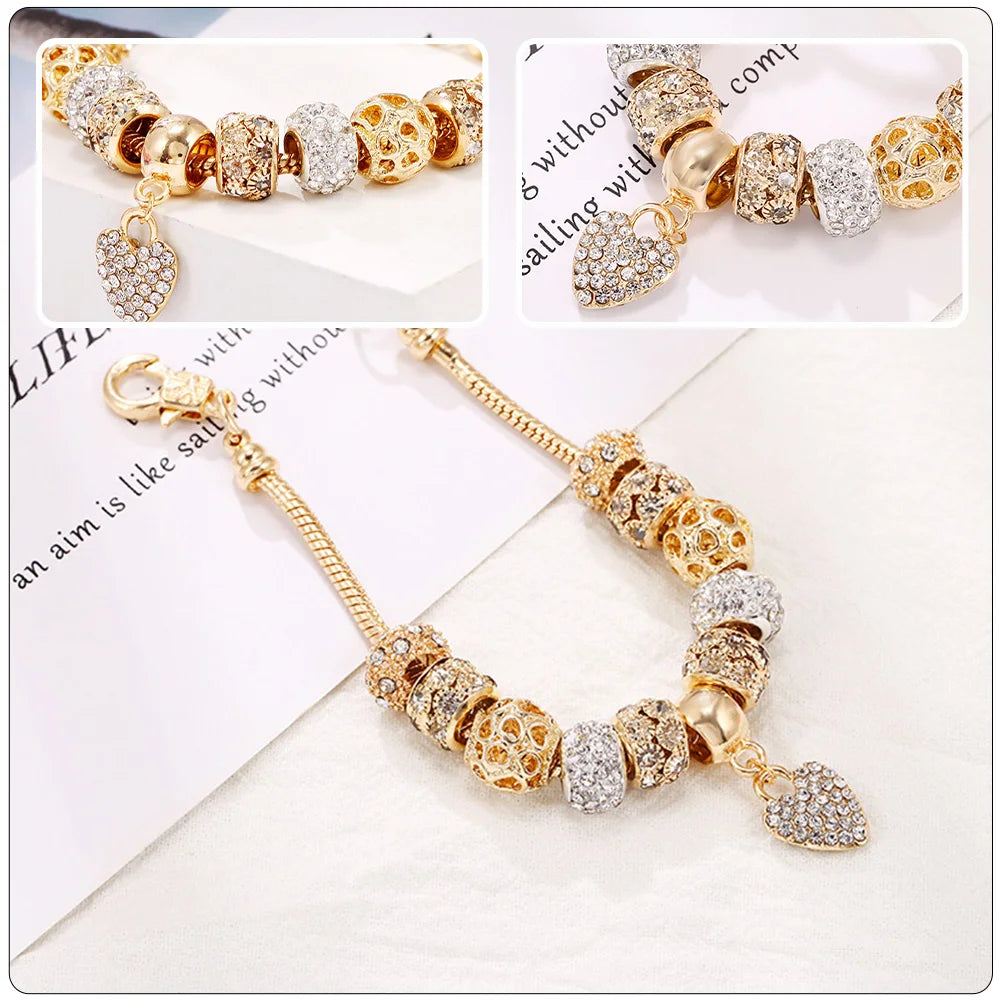 Heart Charm Bracelet Bracelets for Women Fashionable Cuff Chain Jewelry Alloy Mother Woman