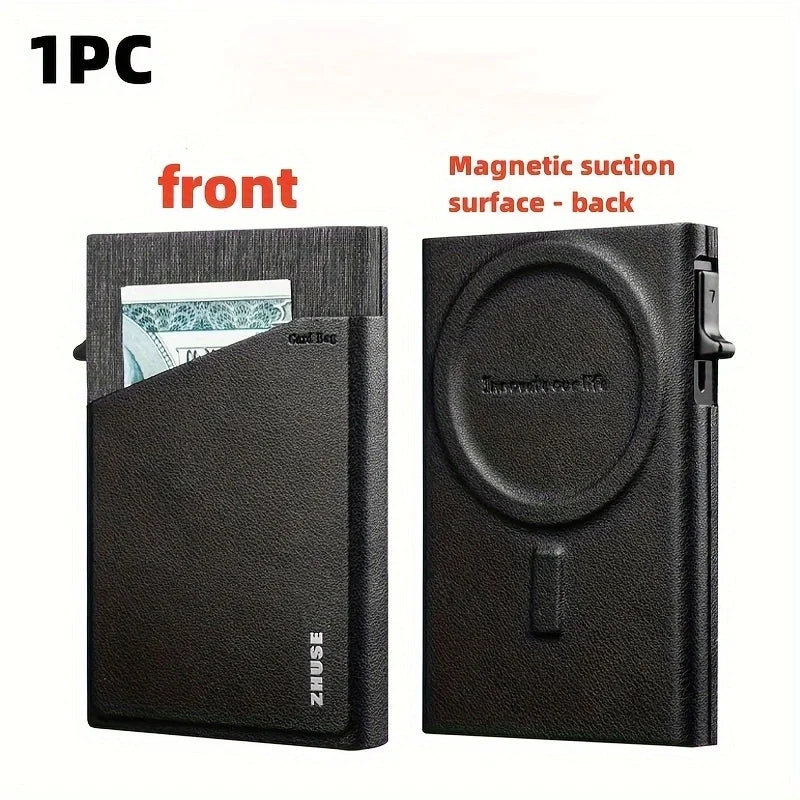 Slim Wallet for Men - Minimalist Mens Wallet Pop up Card Holder with RFID Blocking and Money Pocket Wallets Stealth Wallet Gifts