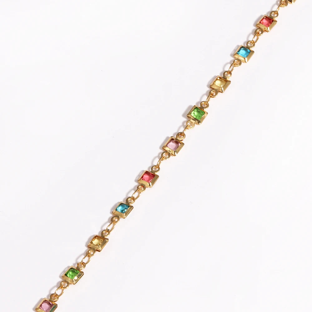 Elegant Zirconia Necklace 18K Gold for Women Colorful Zircon necklace Jewelry Fashionable Accessory for Ladies Golde necklace