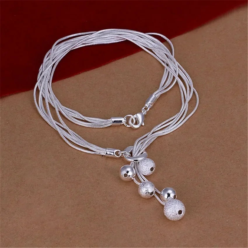 Wholesale , for women lady men Popular fashion silver Plated jewelry charm chain beads pretty Lady Necklace N222