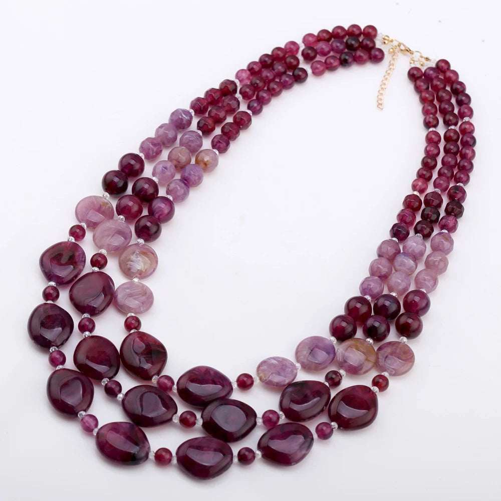 New Handmade Beaded Necklace for Women Multi-layers String Larger Size Bib Statement Necklaces Party Wedding Accessory