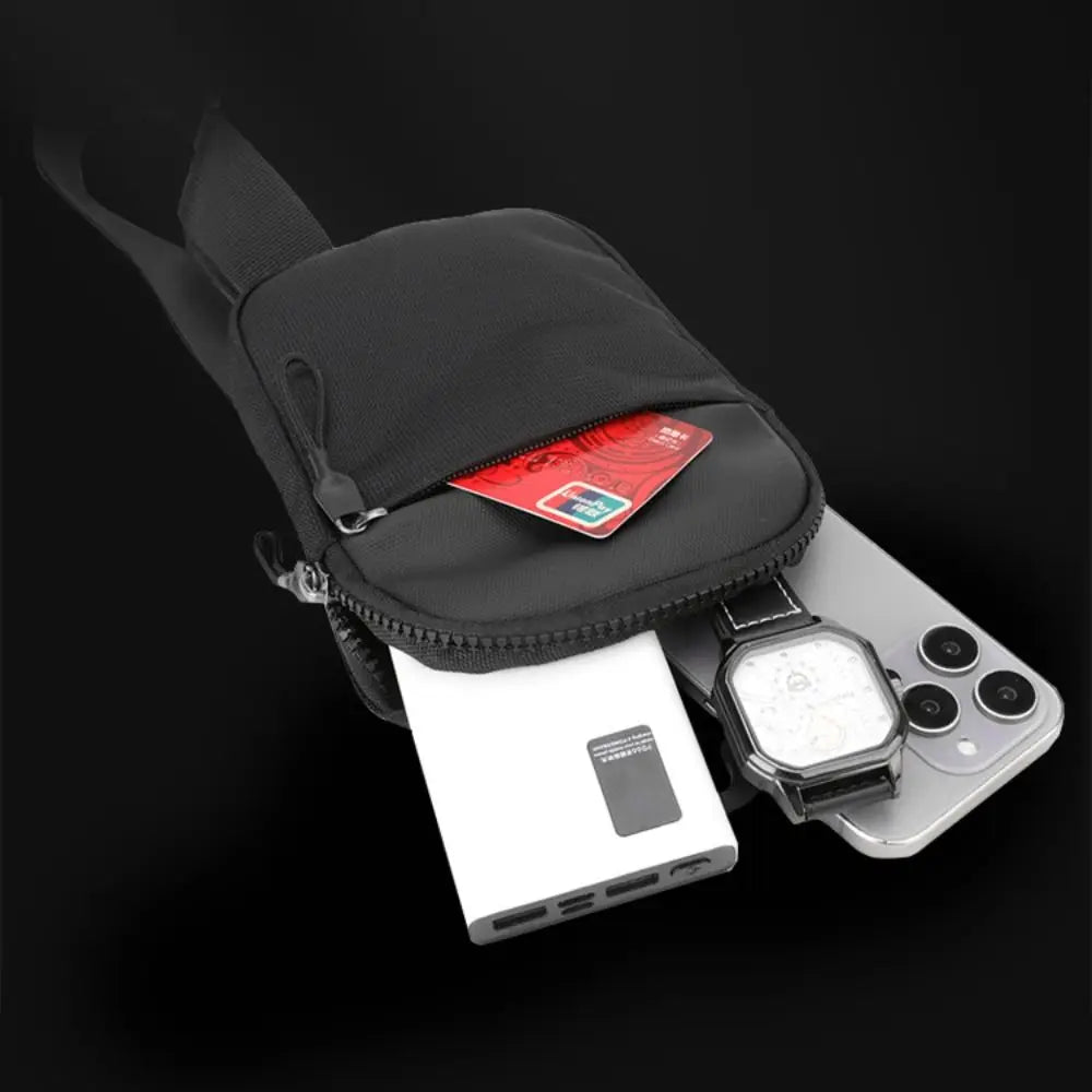 Men's Chest Bag Fashion Small Canvas Shoulder Crossbody Bags for Man Mini Cloth Sling Sport Cross Phone Male Handbag