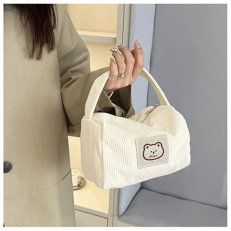 Cosmetic Bags for Women Plush Cute Handbag Summer Fashion Soft Comfortable Large Capacity Trendy Handbag for Women With Handle