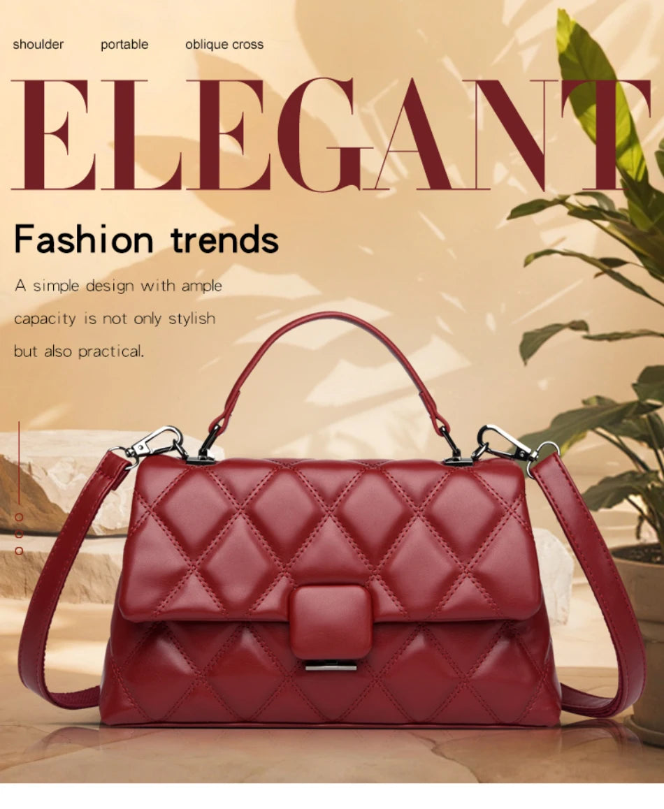 Fashionable Women Handbag Retro Trendy Women's Shoulder Bag High Quality Soft Leather Women's Square Bags Famous Designer Wallet